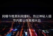 网曝今晚黑料网爆料，热议神秘人细节内幕让你真相大白