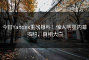 今日Yandex重磅爆料！惊人明星内幕揭秘，真相大白