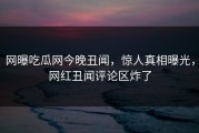 网曝吃瓜网今晚丑闻，惊人真相曝光，网红丑闻评论区炸了
