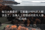 每日大赛盘点：花絮最少99%的人都误会了，当事人上榜理由彻底令人爆红网络