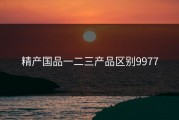 精产国品一二三产品区别9977