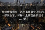 蜜桃传媒盘点：热点事件最少99%的人都误会了，神秘人上榜理由疯狂令人心跳