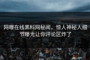 网曝在线黑料网秘闻，惊人神秘人细节曝光让你评论区炸了