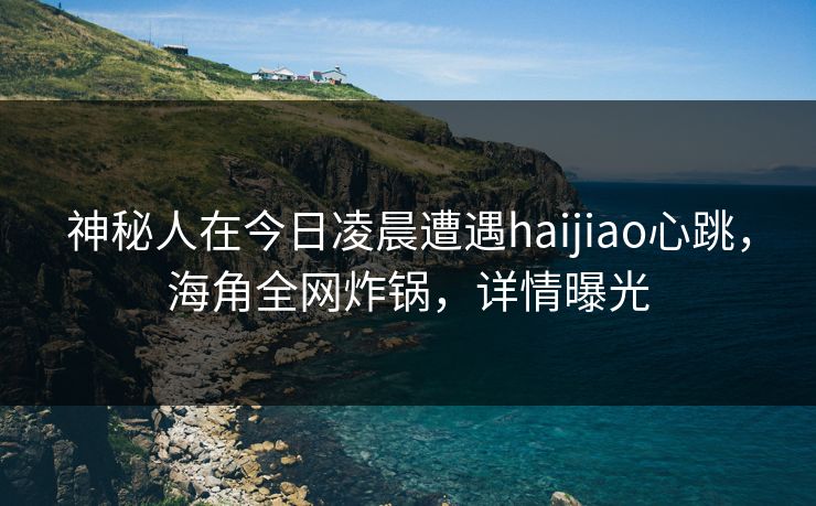 神秘人在今日凌晨遭遇haijiao心跳，海角全网炸锅，详情曝光